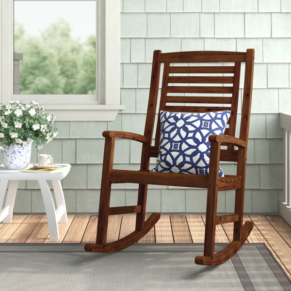 Andover Mills™ Ponce Acacia Outdoor Rocking Chair & Reviews Wayfair